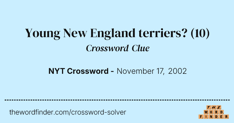 Young New England terriers? crossword clue image