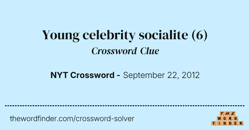 Young celebrity socialite crossword clue image