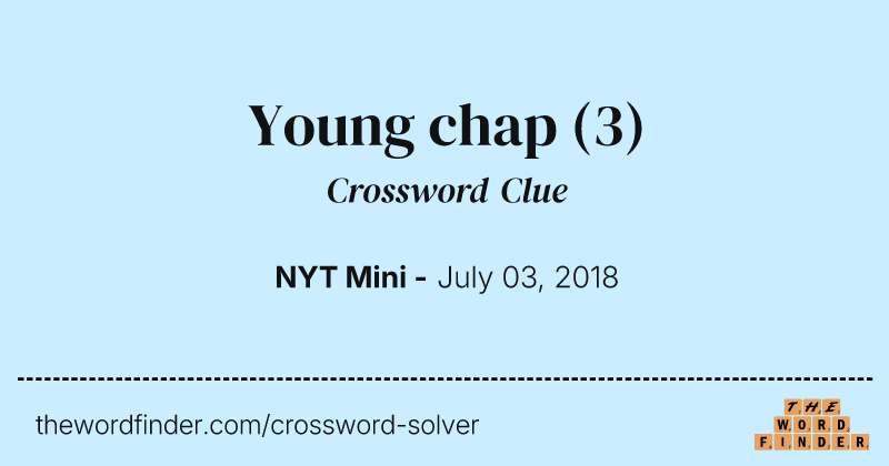 Young chap crossword clue image