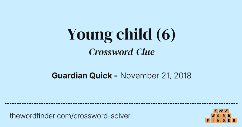 Young child crossword clue image