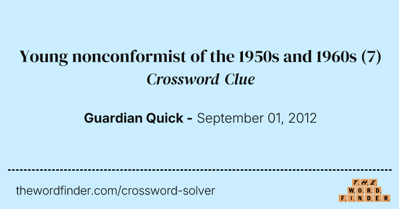 Young nonconformist of the 1950s and 1960s crossword clue image