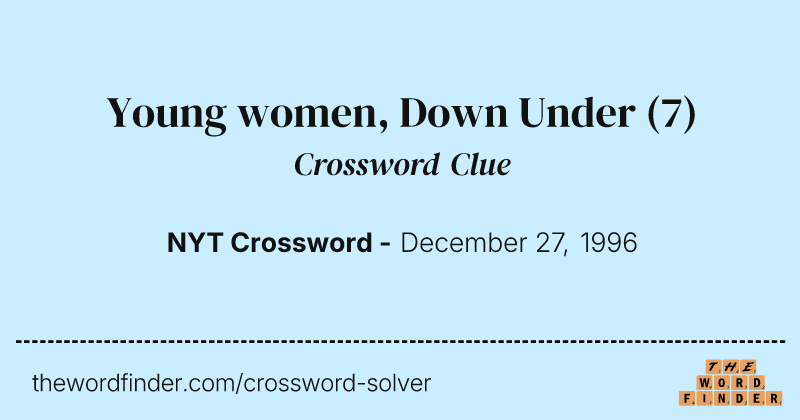 Young women, Down Under crossword clue image