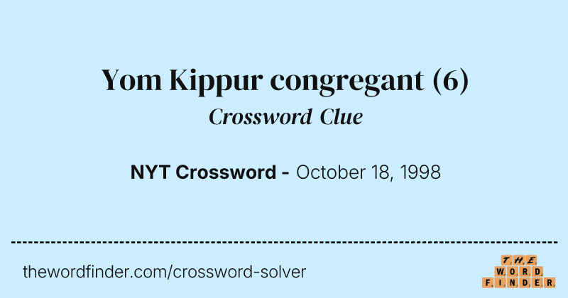 Yom Kippur congregant crossword clue image