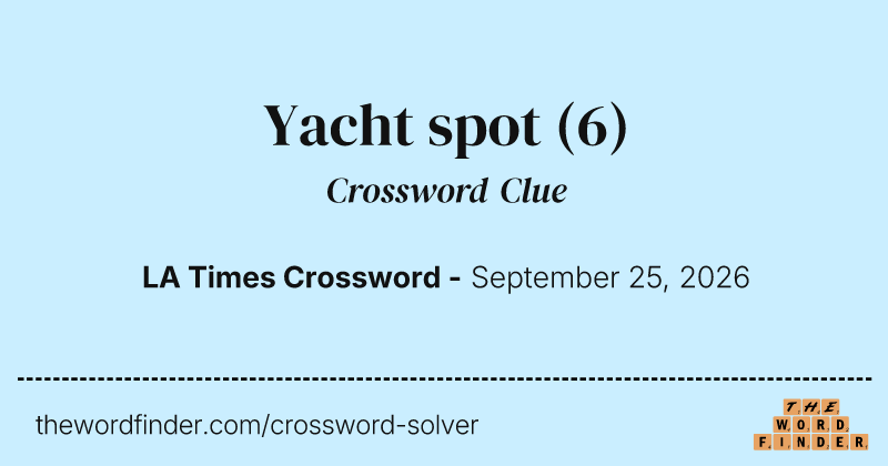 Yacht spot crossword clue image