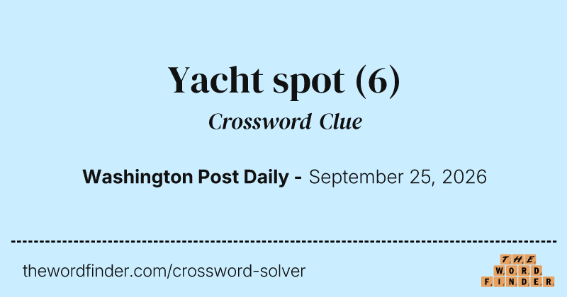 Yacht spot crossword clue image