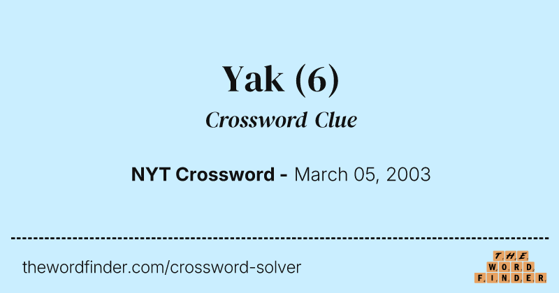 Yak crossword clue image
