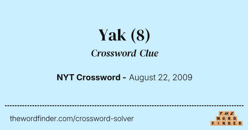Yak crossword clue image