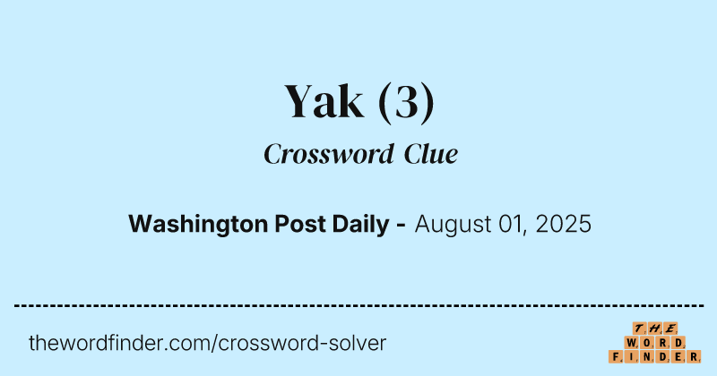 Yak crossword clue image