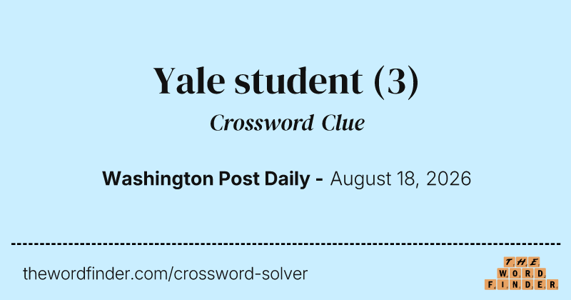 Yale student crossword clue image
