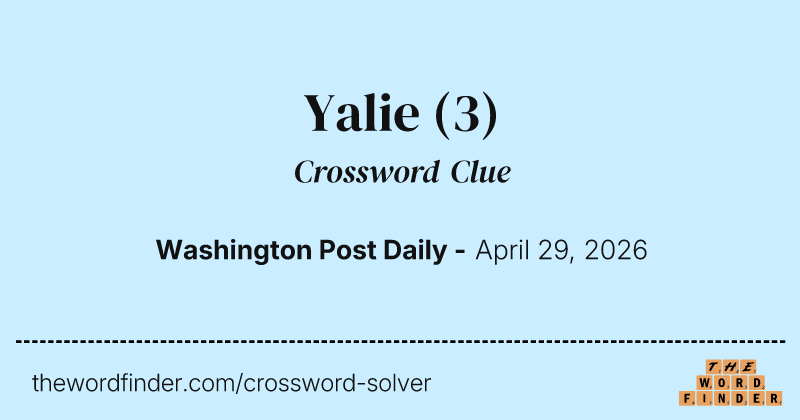 Yalie crossword clue image