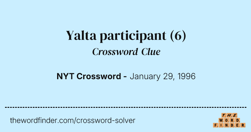 Yalta participant crossword clue image