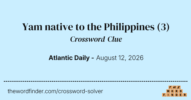Yam native to the Philippines crossword clue image