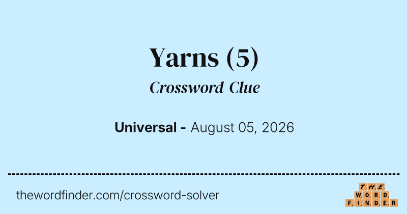 Yarns crossword clue image