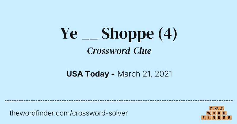 Ye __ Shoppe crossword clue image
