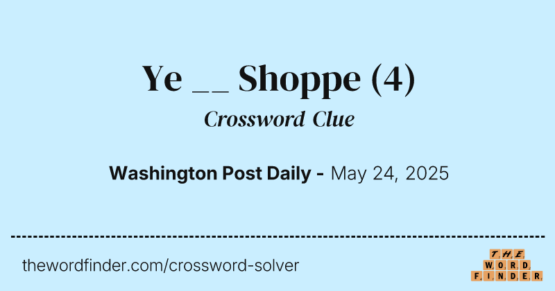 Ye __ Shoppe crossword clue image
