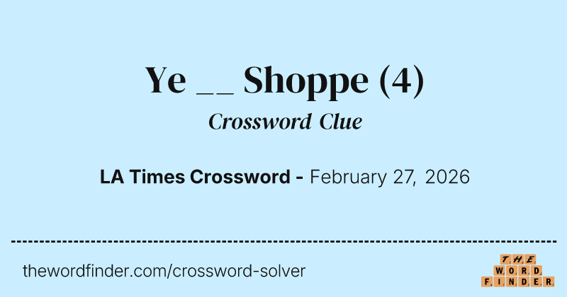 Ye __ Shoppe crossword clue image