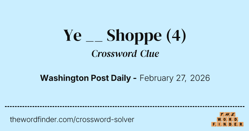Ye __ Shoppe crossword clue image