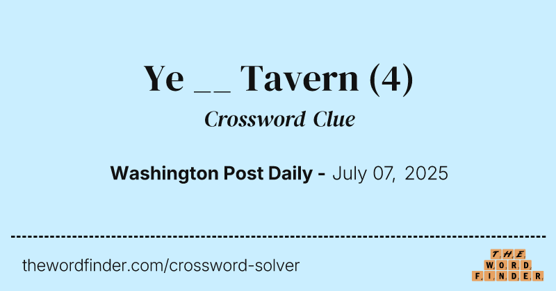 Ye __ Tavern crossword clue image
