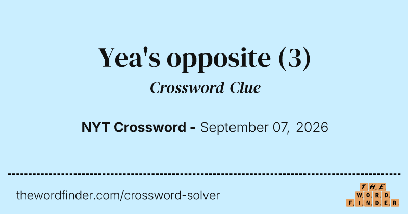 Yea's opposite crossword clue image