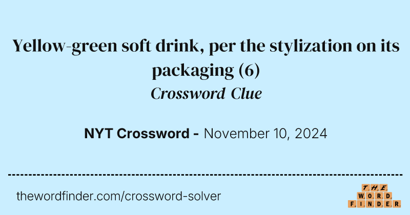 Yellow-green soft drink, per the stylization on its packaging crossword clue image