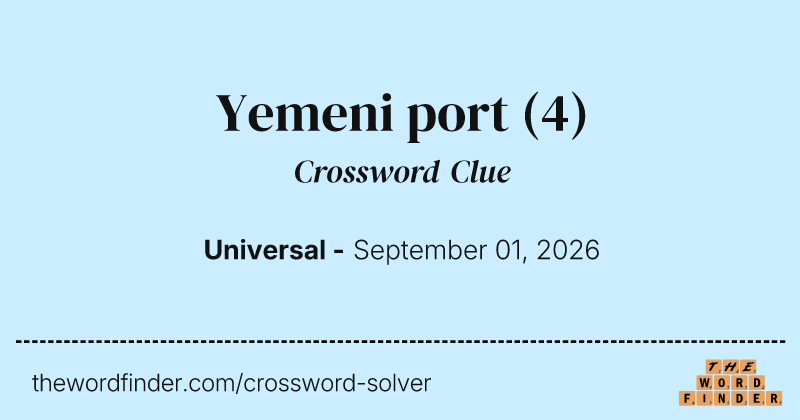 Yemeni port crossword clue image