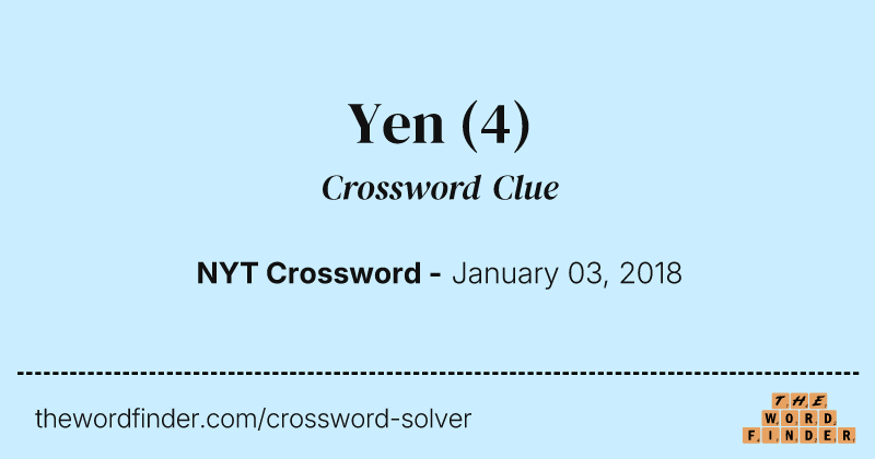 Yen crossword clue image