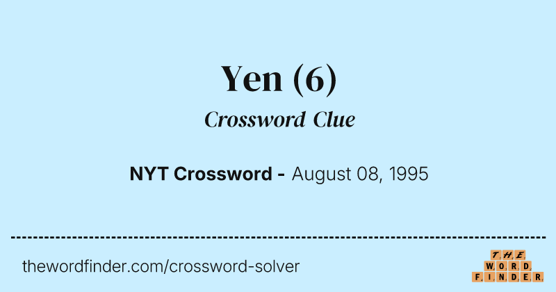 Yen crossword clue image