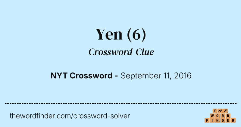 Yen crossword clue image