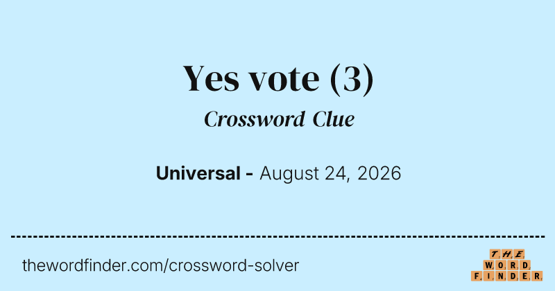 Yes vote crossword clue image