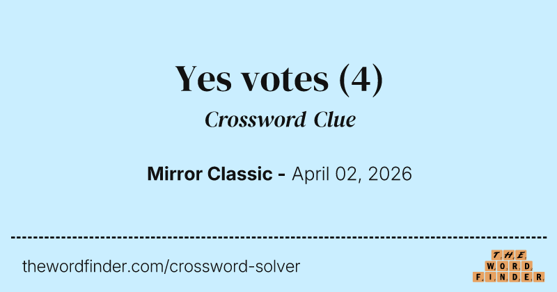 Yes votes crossword clue image