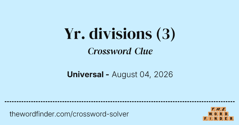 Yr. divisions crossword clue image