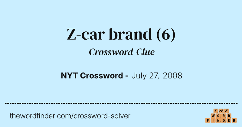 Z-car brand crossword clue image
