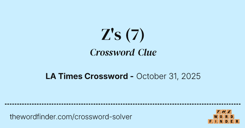 Z's crossword clue image