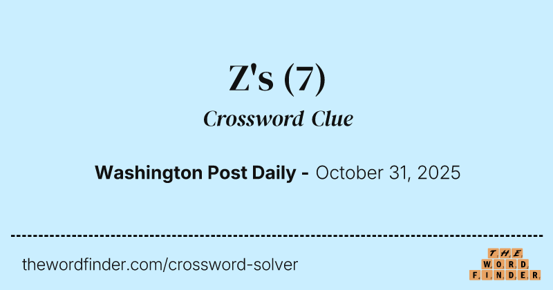 Z's crossword clue image