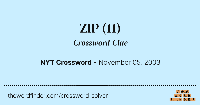 ZIP crossword clue image