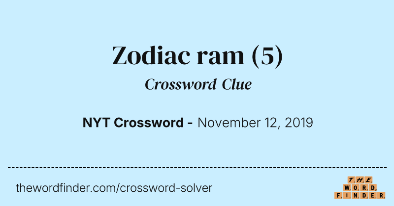 Zodiac ram crossword clue image