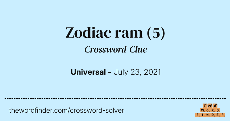 Zodiac ram crossword clue image
