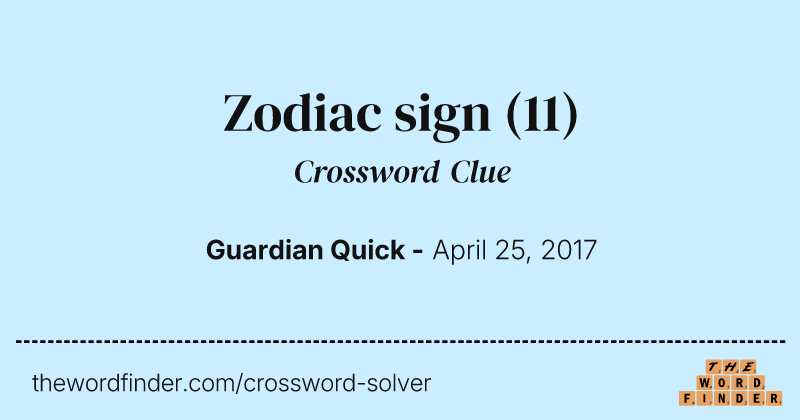Zodiac sign crossword clue image