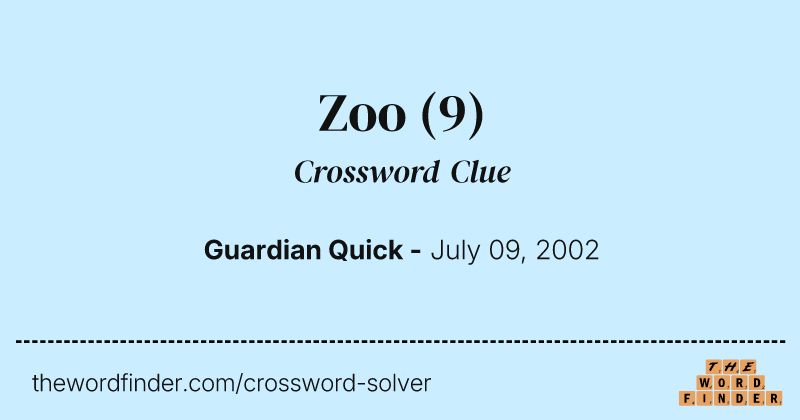 Zoo crossword clue image