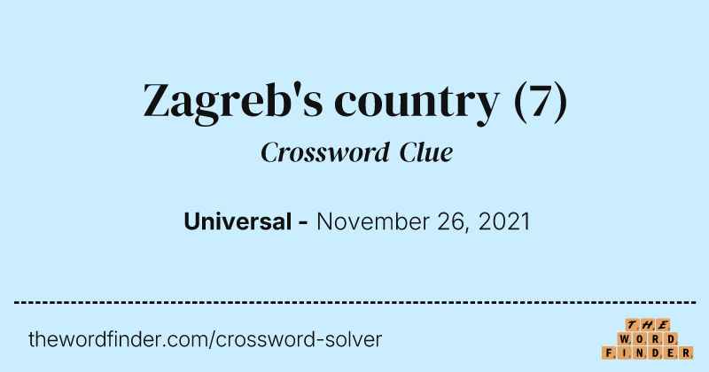 Zagreb's country crossword clue image