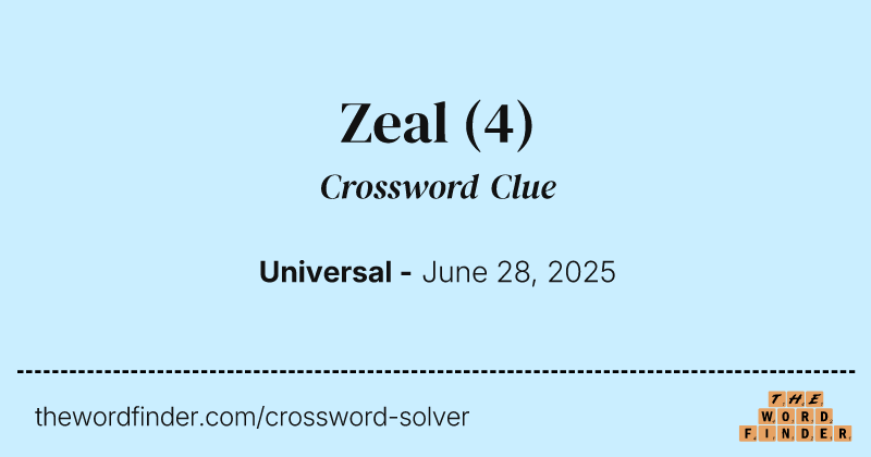 Zeal crossword clue image