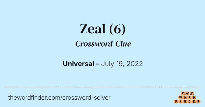 Zeal crossword clue image