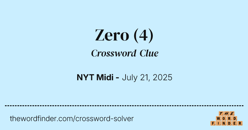 Zero crossword clue image