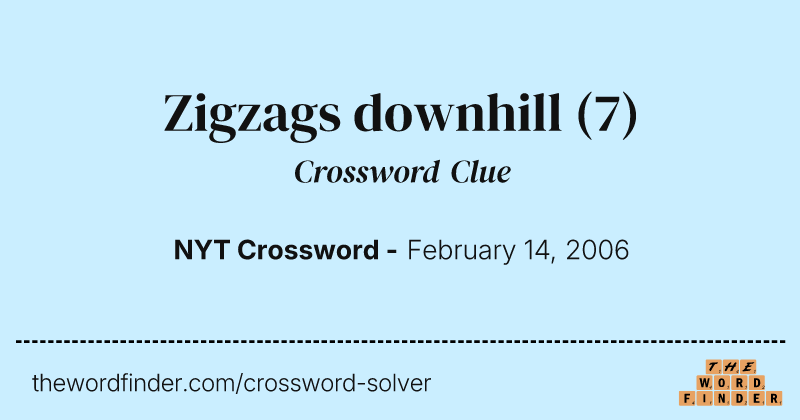 Zigzags downhill crossword clue image