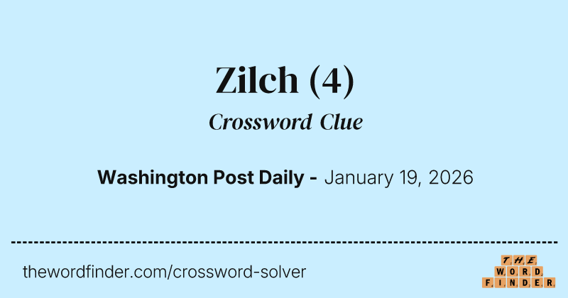 Zilch crossword clue image