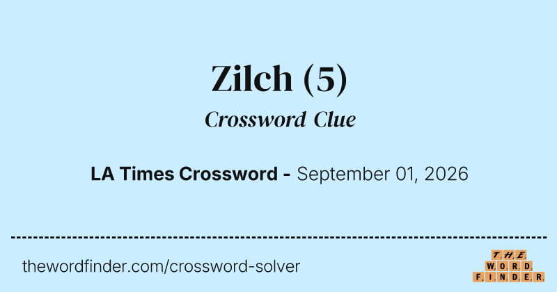 Zilch crossword clue image
