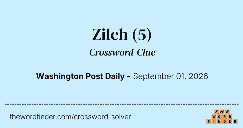 Zilch crossword clue image