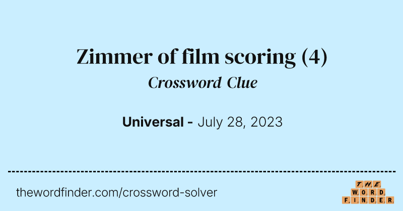Zimmer of film scoring crossword clue image