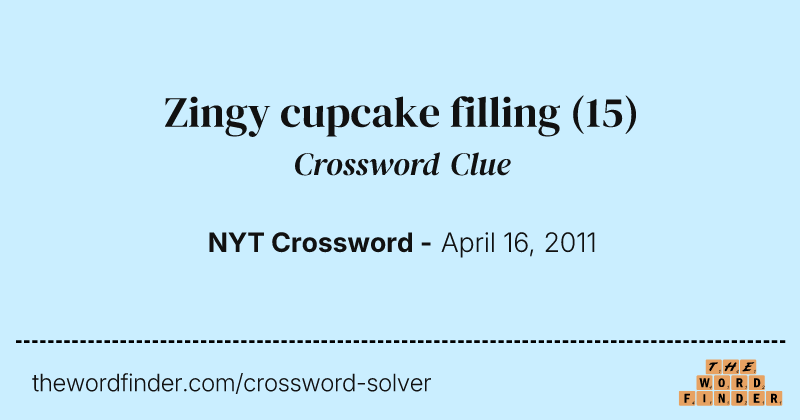 Zingy cupcake filling crossword clue image