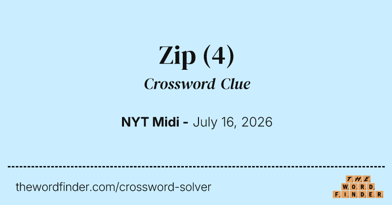 Zip crossword clue image